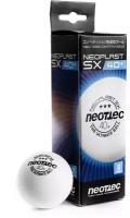 Мячи для настольного тенниса Neottec 3* Neoplast SX 40+ Plastic x3, White