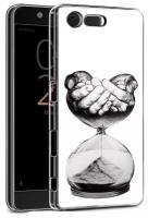 Чехол задняя-панель-накладка-бампер MyPads часы жизни черно белый для Sony Xperia X Compact 4.6 (F5321/F5321RU) противоударный