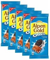 ALPEN GOLD OREO с шоколадной начинкой и кусочками печенья "Орео". 90г Набор 5шт