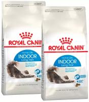 Сухой корм ROYAL CANIN INDOOR LONG HAIR для взрослых кошек живущих дома для вывода шерсти (2 + 2 кг)