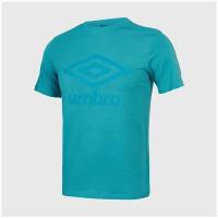 Футболка хлопковая Umbro Large Logo Tee 65352U-KM3, р-р XS, Голубой