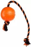 Игрушка для собак Doglike Мяч с канатом Средний (оранжевый-черный-черный)