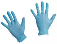 BENOVY BS, Перчатки нитриловые, неопудренные, текстурированные на пальцах, голубые, 50 пар