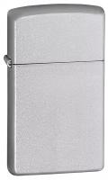 Зажигалка ZIPPO Slim® с покрытием Satin Chrome™, латунь/сталь, серебристая, матовая, 30х10x55 мм