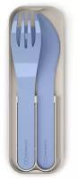 Набор из 3 столовых приборов в футляре MB Pocket Сolor Вleu Infinity, цвет голубой,термопластик, Monbento, 24050028