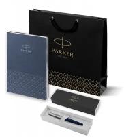 Подарочный набор: Ручка перьевая Parker Jotter Royal Blue CT, Mblue и Ежедневник недатированный, синий