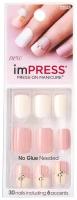 Твердый лак для ногтей короткая длина / Kiss Impress Press-On Manicure One Step Gel Head Honcha