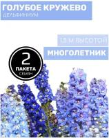 Дельфиниум Голубое кружево многолетний (0,07 г), 2 пакета