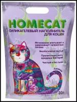 HOMECAT Лаванда 30 л силикагелевый наполнитель для кошачьих туалетов с ароматом лаванды