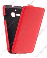 Кожаный чехол для Alcatel One Touch M'Pop / 5020D Aksberry Protective Flip Case (Красный)