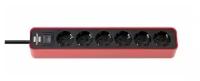 Удлинитель Brennenstuhl ECOLOR (красный-чёрный, 1.5 м, 6 розеток, 1153260070)