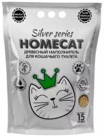 HOMECAT SILVER SERIES 15 л 3 кг древесный наполнитель премиум для кошачьих туалетов 1х 4 2210074, шт