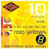 ROTOSOUND R10-8 8 STRING NICKEL SET струны для 8-струнной электрогитары, никелевое покрытие, 10-74