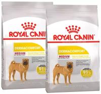 Сухой корм ROYAL CANIN MEDIUM DERMACOMFORT для взрослых собак средних пород при аллергии (10 + 10 кг)