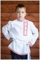 Косоворотка Иван, русская народная рубаха, белая 3-4 года (98-104 см)