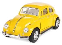 Машинка металлическая Volkswagen Classical Beetle 1967 Фольксваген Жук Kinsmart 1:32 инерционная. Желтый