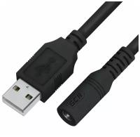 GCR Переходник кабеля питания 1.0m USB AM / DC Jack 3.5mm, M/F