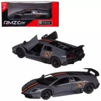 Машина металлическая RMZ City серия 1:32 Lamborghini LP670-4 Murcielago, инерционный, серый цвет, полоса (Special Edition), двери открываются 554997CN