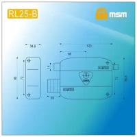 Замок накладной MSM RL 25-В-W ВК (Чёрный)