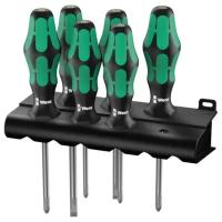 Набор отверток Wera 335/350/355/6 Kraftform Plus Lasertip + подставка, 6 предметов