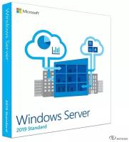 Microsoft Windows Server 2019 Standard, коробочная версия с диском, английский, лицензий 16, количество пользователей/устройств: 5 пользователей, бессрочная
