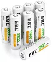 Комплект аккумуляторных батарей EBL AA 2800mAh (8шт) EB-81122