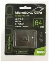 Карта памяти MicroSD 64Гб QUMO QM64GMICSDXC10U1NA