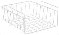 Корзина подвесная металлическая 24см в шкаф, цвет белый / полка держатель кухонный