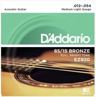 Струны металлические для акустической гитары D'ADDARIO EZ920
