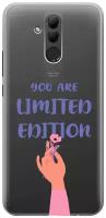 Силиконовый чехол на Huawei Mate 20 Lite, Хуавей Мейт 20 Лайт с 3D принтом "Limited Edition" прозрачный