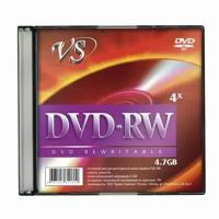 Диск DVD-RW VS, 4,7 Gb, 4x, Slim Case (1 штука), VSDVDRWSL01 В комплекте: 3шт