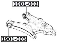 ASVA 1901-002 (33326770744) сайлентблок заднего нижнего рычага BMW (БМВ) x5 e53 1999-20056-series e63 / e64 2003-20105-series e60 / e61