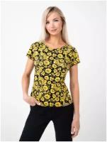 Женская футболка "Желтая хохлома" размер 48-50