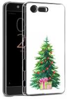 Чехол задняя-панель-накладка-бампер MyPads Елка новогодняя с подарками акварель для Sony Xperia X Compact 4.6 (F5321/F5321RU) противоударный