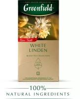 Чай черный Greenfield White Linden в пакетиках, липа, османтус, 37.5 г, 25 пак