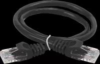 Коммутационный шнур, патч корд ITK кат. 5Е UTP LSZH 1 метр, цвет черный, IEK PC09-C5EUL-1M (1 шт.)