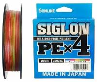 Шнур Sunline SIGLON PE X4 Multicolor 200 m #1.2 (20 lb, 9.2kg)