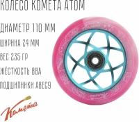 Колесо для трюкового самоката Комета 110мм Атом Бело-розовый / Голубой