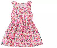 Платье У+, хлопок, флористический принт, размер 134, розовый