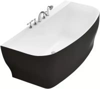 Акриловая ванна без перелива BELBAGNO BB74-NERO-W0, 1650x780x590