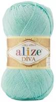 Пряжа Alize Diva - 1 шт, 669 светлая бирюза, 350м/100г, 100% микрофибра акрил /Ализе Дива/