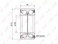 Комплект подшипника ступицы колеса зад LYNXauto WB-1324