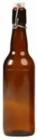 Бутылка стеклянная с бугельной пробкой "Маурерфляше", коричневое стекло, 0,5 - 5 шт