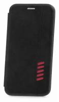 Чехол на Huawei Y6p 2020 Kruche Open Book-1 черный, книжка с карманом для карт, противоударный кейс с магнитом, с защитой камеры, с подставкой