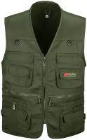 Жилет рыболовный с карманами Fishers Vest, зеленый XXL