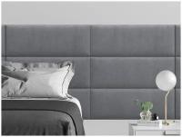 Мягкое изголовье кровати Alcantara Gray 30х80 см 4 шт