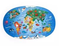 Фигурный пазл "Карта мира. Животные"