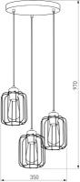 Подвесной светильник TK Lighting 4715 Galaxy New, 3 лампы, цвет черный, IP20