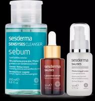 Набор Sesderma Анти Акне - SALISES Сыворотка + SALISES Крем-гель + SENSYSES SEBUM Лосьон, 30 мл + 50 мл + 200 мл