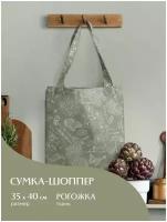 Сумка-шопер 35х40 "Mia Cara" рис 30284-10 Жозефина оливковый